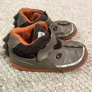 Brown Dinosaur Kids Shoes